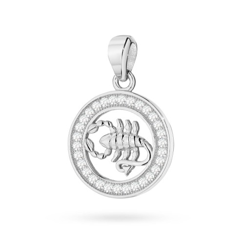 Srebrny wisiorek znak zodiaku w kole Skorpion cyrkonie Z624-925-SK marko