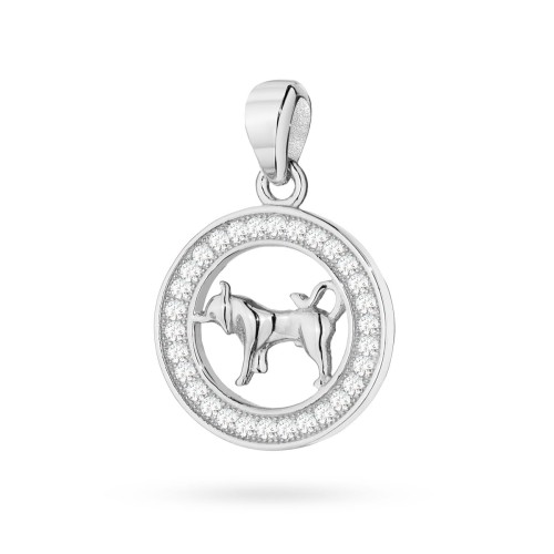 Srebrny wisiorek znak zodiaku w kole Byk cyrkonie Z624-925-BY marko