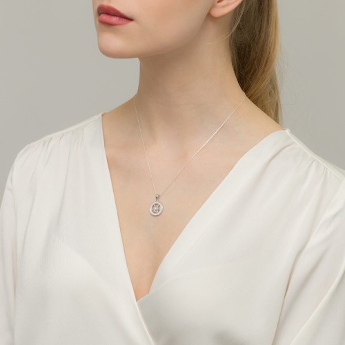Srebrny wisiorek znak zodiaku w kole Bliźnięta cyrkonie Z624-925-BL marko