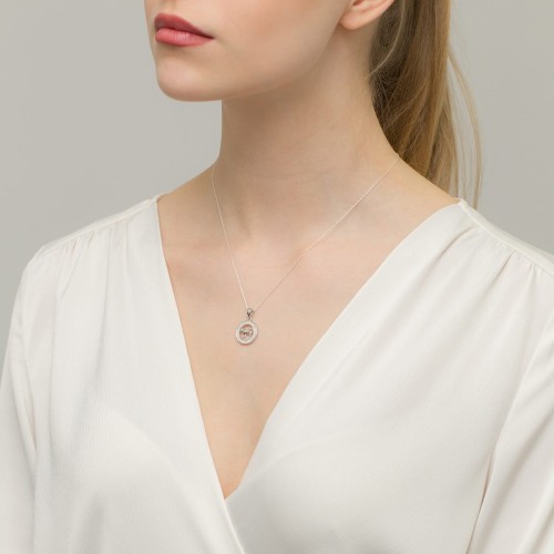 Srebrny wisiorek znak zodiaku w kole Byk cyrkonie Z624-925-BY marko