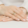 Pozłacany szeroki pierścionek łańcuszek splot pancerka Sego JP057-925-Z marko