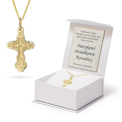 Krzyżyk prawosławny z łańcuszkiem pancerka 333 D068-333-L034 marko