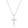 Duży srebrny krzyżyk z Jezusem łańcuszek figaro D279-925-L099 marko