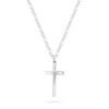 Srebrny duży krzyżyk z Jezusem łańcuszek figaro D400-925-S-L099 marko