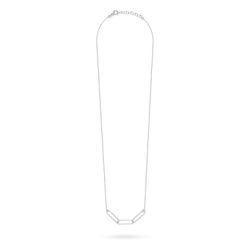 Srebrny naszyjnik zawieszka paperclip trzy szerokie ogniwa ankier Supreni N926-925-S marko
