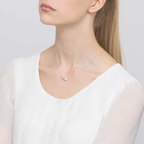 Srebrny naszyjnik zawieszka skrzydło z cyrkoniami Virino