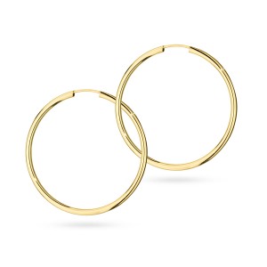 Złote klasyczne kolczyki koła kreolki 30mm Jeso 