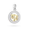 Pozłacany wisiorek znak zodiaku w kole Waga cyrkonie Z624-925-ZS-WA marko