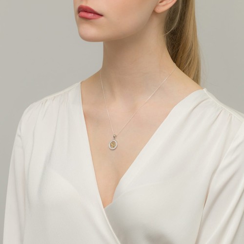 Pozłacany wisiorek znak zodiaku w kole Waga cyrkonie Z624-925-ZS-WA marko