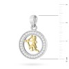 Pozłacany wisiorek znak zodiaku w kole Strzelec cyrkonie Z624-925-ZS-ST marko