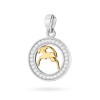 Pozłacany wisiorek znak zodiaku w kole Koziorożec cyrkonie Z624-925-ZS-KO marko
