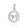 Pozłacany wisiorek znak zodiaku w kole Byk cyrkonie Z624-925-ZS-BY marko