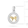 Pozłacany wisiorek znak zodiaku w kole Byk cyrkonie Z624-925-ZS-BY marko