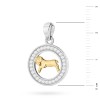 Pozłacany wisiorek znak zodiaku w kole Baran cyrkonie Z624-925-ZS-BA marko