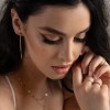 Pozłacany kolczyk podwójne kółko nausznica nakładka fake piercing K1176-925-Z marko
