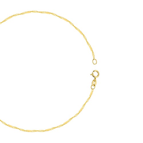 Złota bransoletka na nogę kostkę singapur z ozdobnymi blaszkami 25cm BN061-333 marko