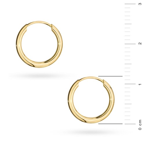 Złote klasyczne kolczyki koła kreolki 12mm Jeso 