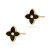 Złote kolczyki czarne kwiatki lilijki z laką na sztyft K099-585 marko