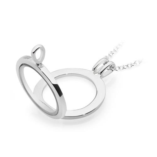 Naszyjnik srebrny sekretnik szklany otwierany medalion Charms