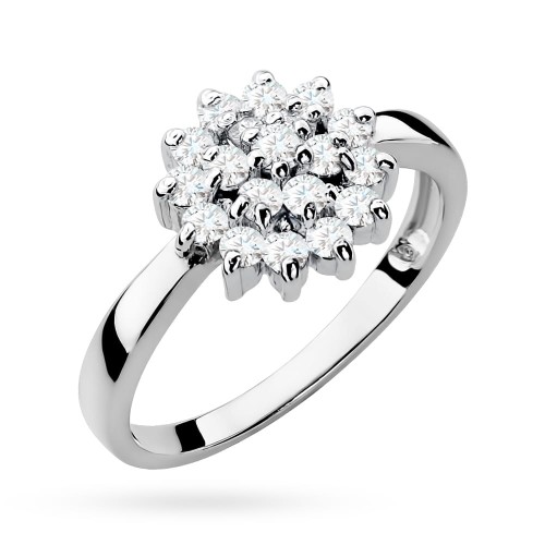 Pierścionek z białego złota z brylantami W004 próba 585 0,40ct MARKO