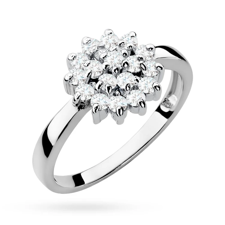 Pierścionek z białego złota z brylantami W004 próba 585 0,40ct MARKO