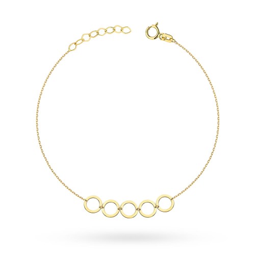 Złota bransoletka zawieszki ringi kółka B-GW-260-585 marko