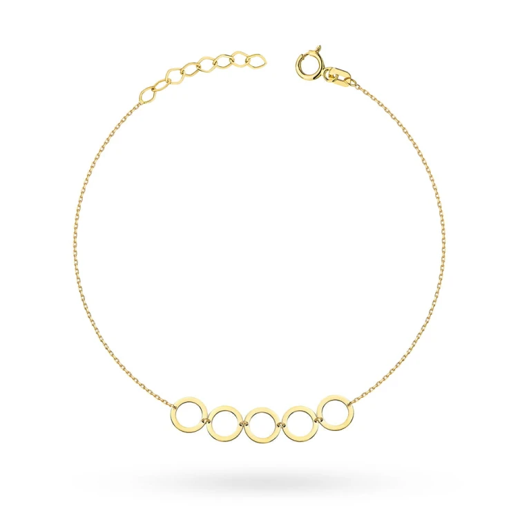 Złota bransoletka zawieszki ringi kółka B-GW-260-585 marko