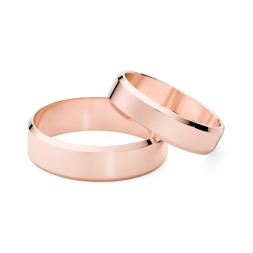 Różowe złoto obrączki ślubne z fazą damska 5mm męska 6mm O034-R585-56 marko