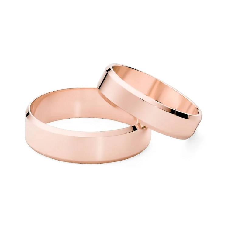 Różowe złoto obrączki ślubne z fazą damska 5mm męska 6mm O034-R585-56 marko