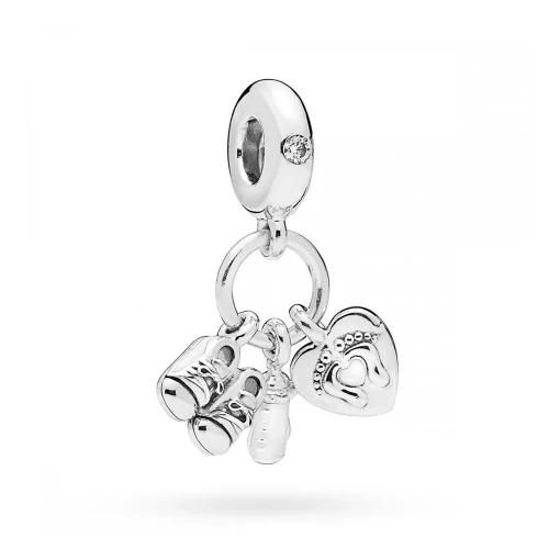 Srebrna zawieszki buciki stópki serce Charms Z631-925-S marko