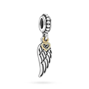 Srebrna zawieszka skrzydło serca Charms