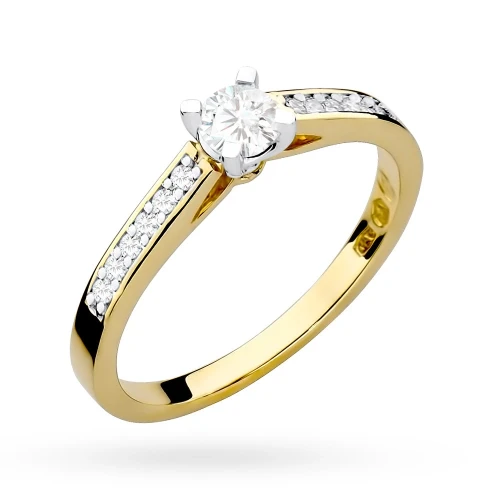 Złoty pierścionek zaręczynowy brylanty 0,36ct Galaktyki