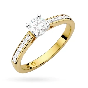 Złoty pierścionek zaręczynowy brylanty 0,62ct Galaktyki