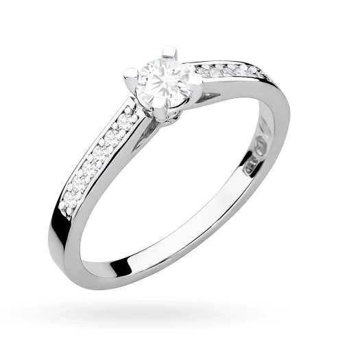 Pierścionek zaręczynowy białe złoto brylanty 0,36ct Galaktyki