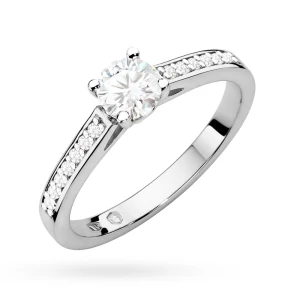 Pierścionek zaręczynowy białe złoto brylanty 0,62ct Galaktyki