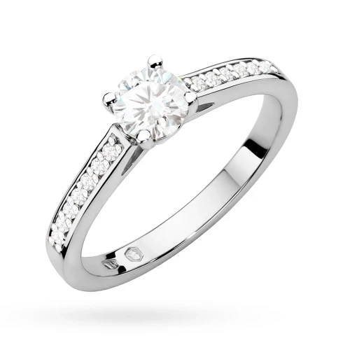 Pierścionek zaręczynowy białe złoto brylanty 0,62ct Galaktyki