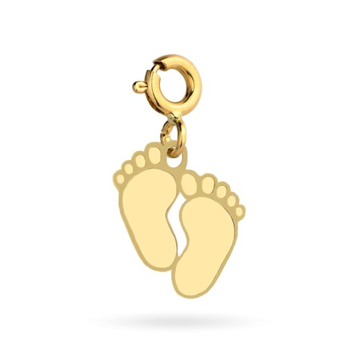 Złota zawieszka stópki grawer Charms Z-GW-229-585 marko