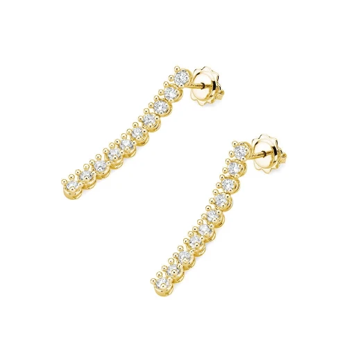 Kolczyki z żółtego złota z brylantami 0,80ct łańcuszki Premio KB001-585-B0.80 marko
