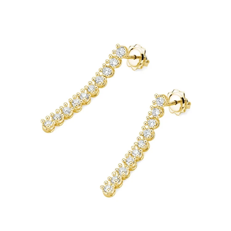 Kolczyki z żółtego złota z brylantami 0,80ct łańcuszki Premio KB001-585-B0.80 marko