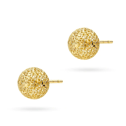Złote kolczyki ażurowe kulki 8mm Jeso K1399-585 marko