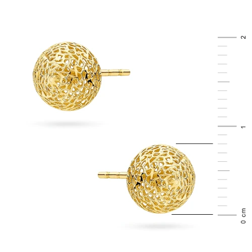 Złote kolczyki ażurowe kulki 8mm Jeso K1399-585 marko