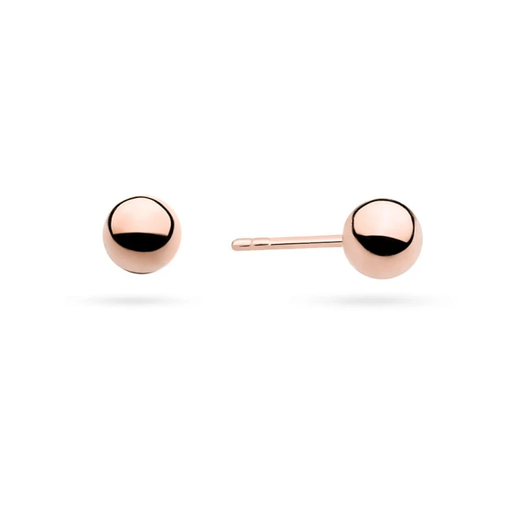 Srebrne klasyczne kolczyki kulki 4mm rose gold wkrętki Jeso K1413-925-R marko
