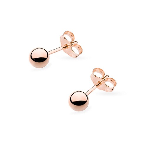 Srebrne klasyczne kolczyki kulki 4mm rose gold wkrętki Jeso K1413-925-R marko