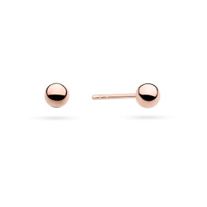 Srebrne klasyczne kolczyki kulki 3mm rose gold wkrętki Jeso