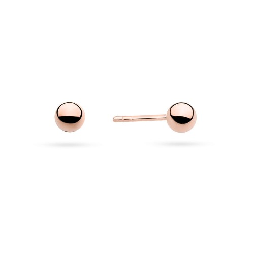Srebrne klasyczne kolczyki kulki 3mm rose gold wkrętki Jeso K1412-925-R marko