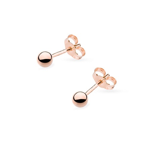 Srebrne klasyczne kolczyki kulki 3mm rose gold wkrętki Jeso K1412-925-R marko