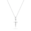 Srebrny komplet mały krzyżyk z Jezusem łańcuszek ankier D410-925-S-L028 marko