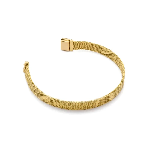 Pozłacana bransoletka Charms mesh z płaską zawieszką prezent Z182-B244-925-Z marko