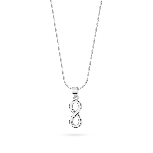 Srebrny komplet zawieszka Infinity nieskończoność na łańcuszku żmijka Z033-925-L228 marko