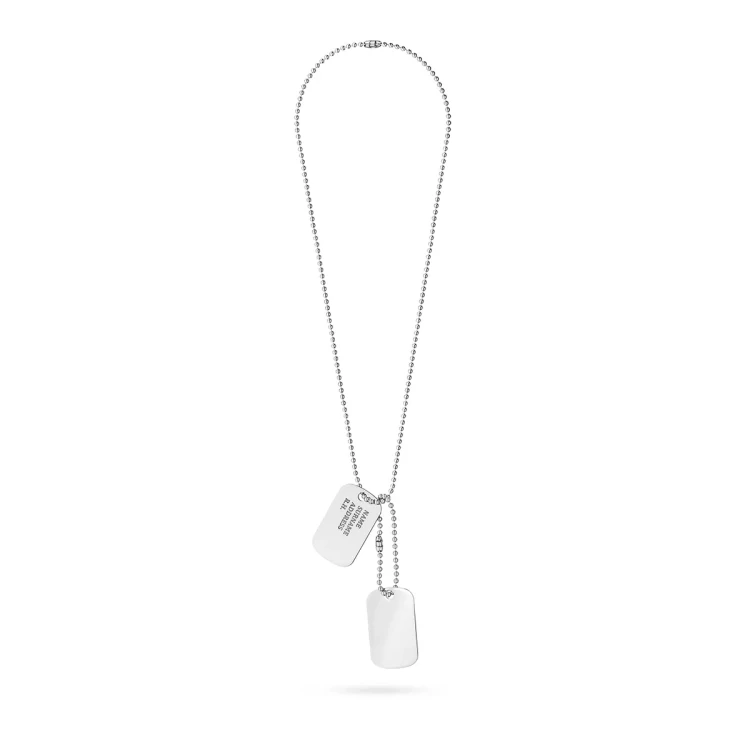Srebrne nieśmiertelniki podwójne na łańcuszku 50cm kulka N425-925-50 MARKO
